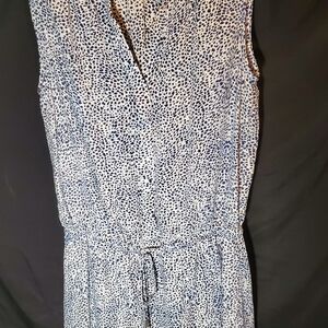 Dalia Navy & White Sleeveless Printed Drawstring Jumpsuit